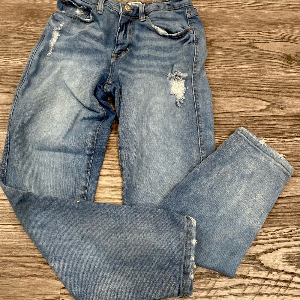 kensie blue straight leg jeans